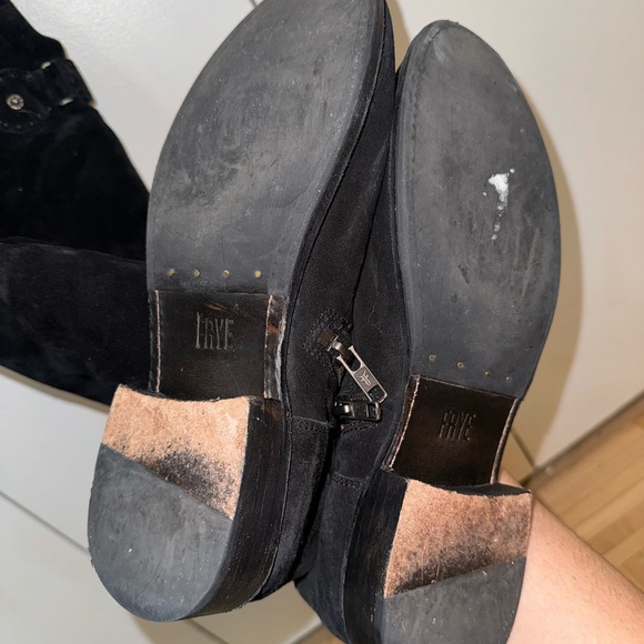 Frye Suede Over The Knee Black Boots - Picture 4 of 6